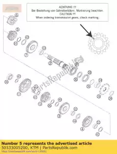 ktm 50333005200 sliding g.6th g.23-t '6s23 - Bottom side