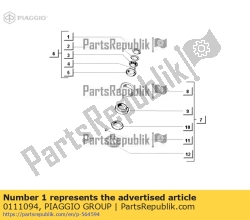 Aprilia 0111094, Lenkrohrringmutter, OEM: Aprilia 0111094