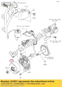 Kawasaki 210070073 rotor - Lado inferior