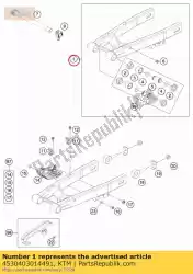 Ici, vous pouvez commander le bras oscillant cpl. 50 sx mini 16 auprès de KTM , avec le numéro de pièce 4530403014491: