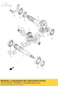 Suzuki 2413114F20 eixo, acionamento - Lado inferior