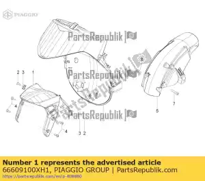 Piaggio Group 66609100XH1 voorspatbord - Onderkant
