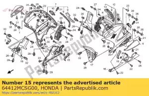 honda 64412MCSG00 selo, capuz inferior - Lado inferior