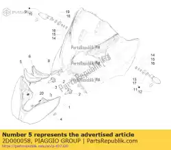 zijlicht van Piaggio Group, met onderdeel nummer 2D000058, bestel je hier online: