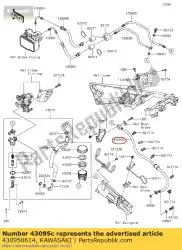 Aqui você pode pedir o mangueira de freio, hu-rr caliper zx140 em Kawasaki , com o número da peça 430950614: