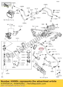 kawasaki 430950614 mangueira de freio, hu-rr caliper zx140 - Lado inferior