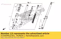 51440MGZJ01, Honda, tubo, assento honda cb  f xa fa cbr ra x r cb500f cb500fa cbr500r cbr500ra 500 , Novo