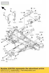 kawasaki 920751377 damper,engine bracket z750-r1 - Bottom side