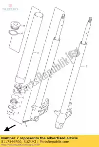 suzuki 5117346E00 joint, poussière - La partie au fond