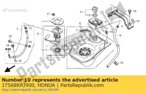 honda 17568KRJ900 grampo, mangueira de combustível - Lado inferior