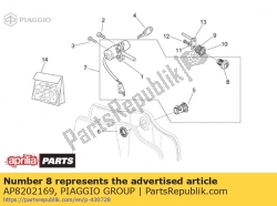 Aprilia AP8202169, Zamek do kufra górnego, OEM: Aprilia AP8202169