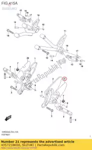 suzuki 4357218K00 tape, fr voetsteun no1 lh - Onderkant