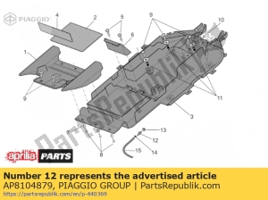 aprilia AP8104879 soporte de tubo - Lado inferior