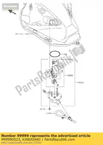 kawasaki 999990523 , brandstoffilter zr800bff - Onderkant