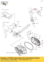 Here you can order the 01 duct,exhaust from Kawasaki, with part number 140730839: