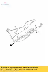 suzuki 4817114G00YC2 escudo, lado pierna - Lado inferior