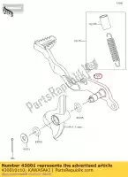 430010110, Kawasaki, d?wignia hamulca, peda? klx250s9f kawasaki  klx 250 300 2009 2010 2011 2012 2013 2014 2015 2016 2017 2018 2019 2020 2021, Nowy