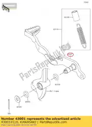 Here you can order the lever-brake,pedal klx250s9f from Kawasaki, with part number 430010110: