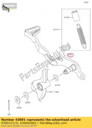 Tutaj możesz zamówić d? Wignia hamulca, peda? Klx250s9f od Kawasaki , z numerem części 430010110: