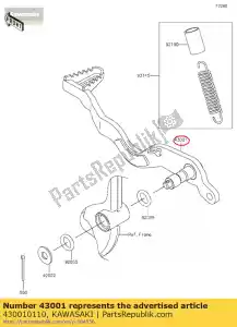 kawasaki 430010110 lever-brake,pedal klx250s9f - Bottom side