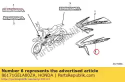 Here you can order the no description available at the moment from Honda, with part number 86171GELA80ZA:
