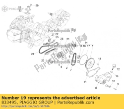 Aprilia 833495, Pignone comando pompa olio, OEM: Aprilia 833495