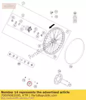 70009081000, KTM, Eixo dianteiro d = 22 '12 gasgas husqvarna ktm  freeride sx sxs 0 85 250 350 851714 851916 2012 2014 2015 2016 2017 2018 2019 2020 2021 2022, Novo