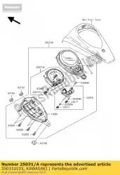 Here you can order the meter-assy,mph vn900b6f from Kawasaki, with part number 250310103: