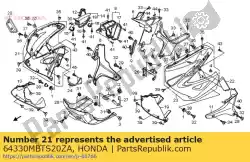 Here you can order the cowl set, r. Middle (wl) *type1 * (type1 ) from Honda, with part number 64330MBTS20ZA:
