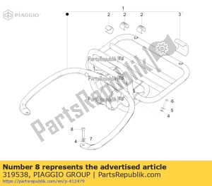 aprilia 319538 tornillo hexagonal m6x30 - Lado inferior