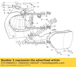 Here you can order the top case door from Piaggio Group, with part number 57539600G7: