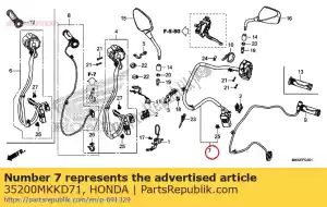 honda 35200MKKD71 interrupteur, clignotant et changement de main - La partie au fond