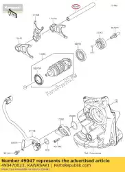 Here you can order the rod-shift zx1000jcf from Kawasaki, with part number 490470623: