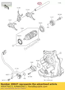 kawasaki 490470623 rod-shift zx1000jcf - Bottom side