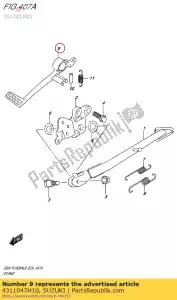 Suzuki 4311047H10 pedal freio - Lado inferior