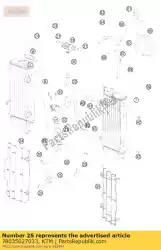 Ici, vous pouvez commander le radiateur h. Cpl. W. Y-partie 08 auprès de KTM , avec le numéro de pièce 78035027033: