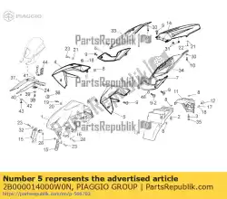 Aquí puede pedir panel lateral delantero derecho de Piaggio Group , con el número de pieza 2B000014000W0N: