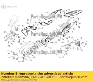 Piaggio Group 2B000014000W0N panel lateral delantero derecho - Lado inferior