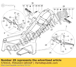 Piaggio Group 576910 footrest passenger - Bottom side