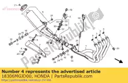 Ici, vous pouvez commander le bonnet, queue auprès de Honda , avec le numéro de pièce 18306MGJD00: