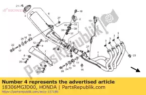 Honda 18306MGJD00 tampa, cauda - Lado inferior