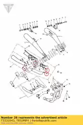 schroef, pan / hd, tx, m6x1. 0x12, slv van Triumph, met onderdeel nummer T3331043, bestel je hier online: