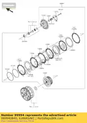 Here you can order the assist-slipperclutch 16m zx100 from Kawasaki, with part number 999940840: