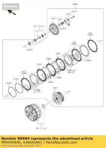 kawasaki 999940840 asistente de embrague antirrebote 16m zx100 - Lado inferior