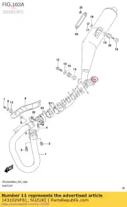 Suzuki 1431029F81 corpo comp, silenciador - Lado inferior