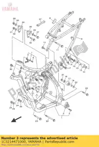 yamaha 1C3214471000 suporte, apoio para os pés - Lado inferior