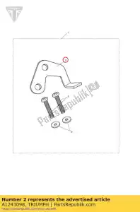 triumph A1243098 restrictor beugel, 98ps - Onderkant