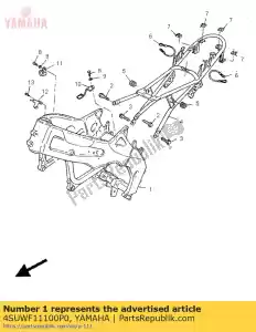 Yamaha 4SUWF11100P0 frame, comp. - Bottom side