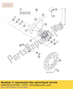 ktm 5480901024491 piasta przednia kpl. srebrny 06 - Dół