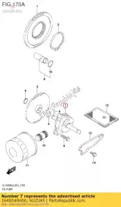 Suzuki 1640040H00 bomba assy, ??eng o - Lado inferior